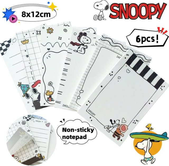 Bandai Snoopy Kawaii Haftnotizbuch in Weiß für Schule und Studium - Bild 1