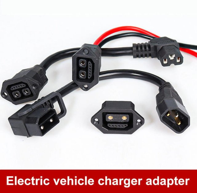 Adapter für Elektrofahrzeug-Ladegeräte mit 2.6mm E-Bike-Lithium-Batterie-Ladeschnittstelle und Kabel in Schwarz - Bild 1