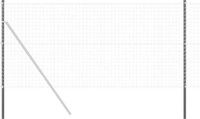 vidaXL Zaunpfosten aus pulverbeschichtetem Stahl, 2 Stück, Grau, Höhe: 130 cm, Breite: 3,2 cm, Tiefe: 3,2 cm - Bild 1