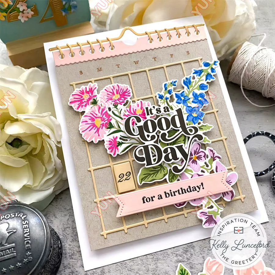 Greetery One Fine Day Kalender-Basismotive mit Geburtsmonats-Blüten: Stanzformen, Stempel und Schablonen für dein DIY-Scrapbooking in Multicolor - Bild 2