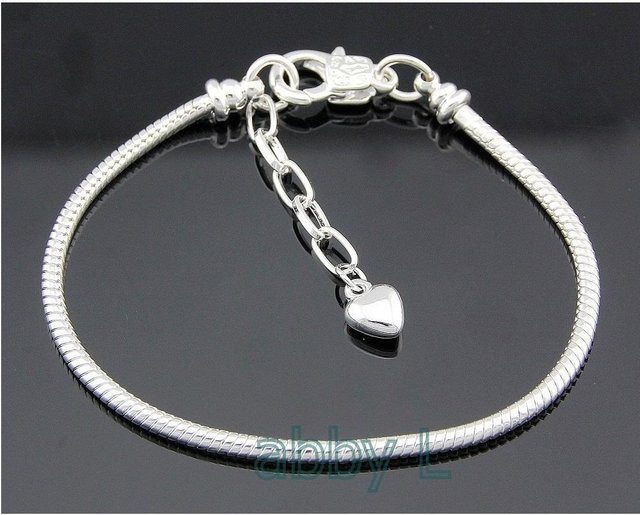 Allbestart Karabinerverschluss Schlangenkette Charm Herz Armband, Damen, black - Bild 1