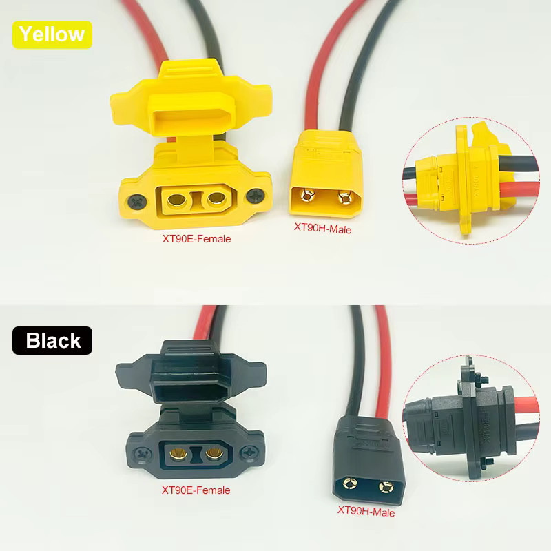 Bytebattle XT90E Stecker und Buchse Set für Panelmontage in Schwarz - Bild 2