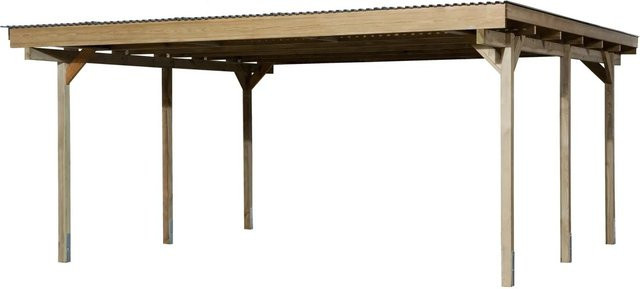 Weka Flachdach-Doppelcarport 616 in Braun, B/T: 500 x 500 cm - Bild 2