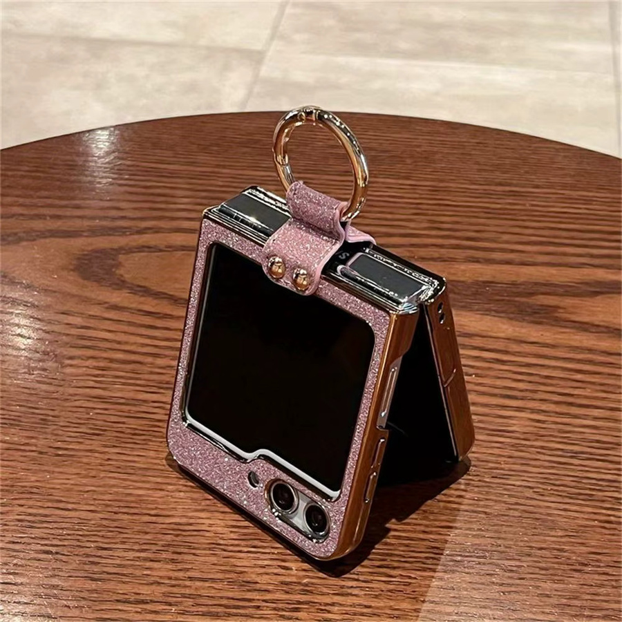 Luxuriöse Glitzer-Handyhülle mit Ring-Halter für Samsung Galaxy Z Flip 7 fe 6 5G in Pink - Bild 2