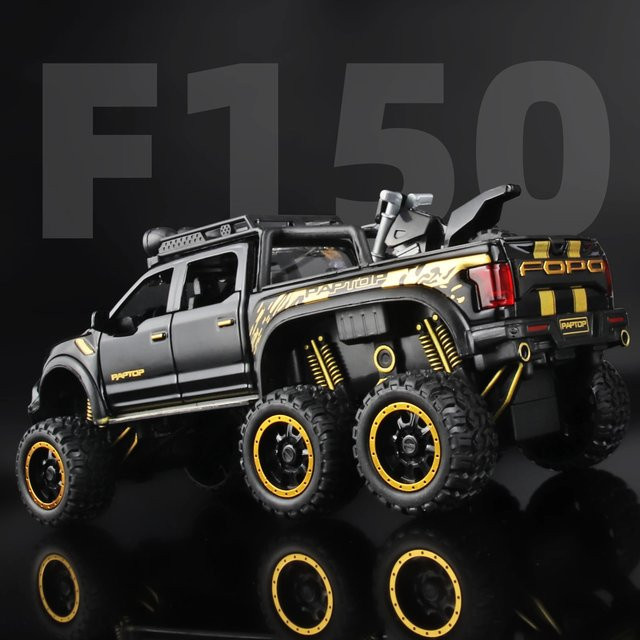 CCA F150 Raptor Pickup Trucks Modellauto, 1:24, Metall, mit Ton und Licht, Blau, ab 3 Jahre - Bild 1