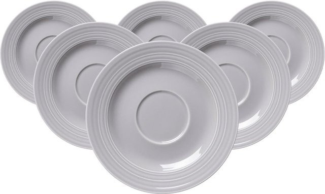 Ritzenhoff & Breker Kaffeeuntertassen Levi aus Porzellan, Weiß, 6er Set, Durchmesser: 15,5 cm - Bild 1
