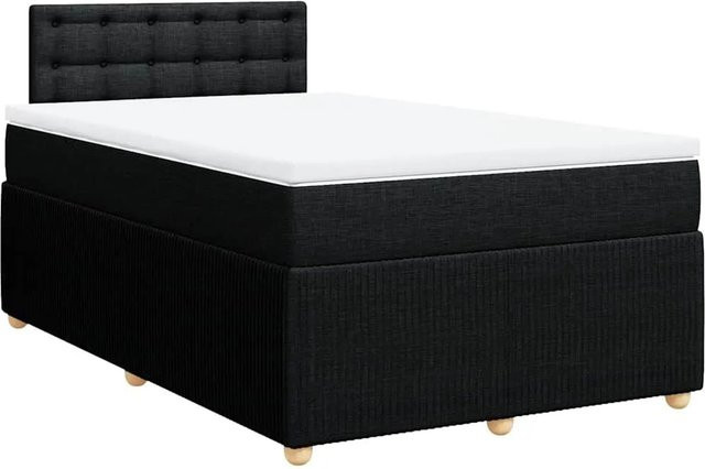 vidaXL Boxspringbett Hybrid mit Matratze und USB-Ladeport in Schwarz, B/T/H: 120 x 200 x 100,5 cm - Bild 1