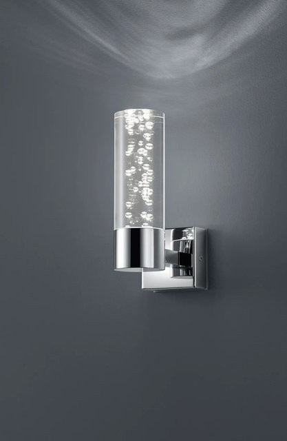 Trio LED-Bad-Wandleuchte Bubbles in Chrom mit transparentem Glas und warmweißem Licht - Bild 1