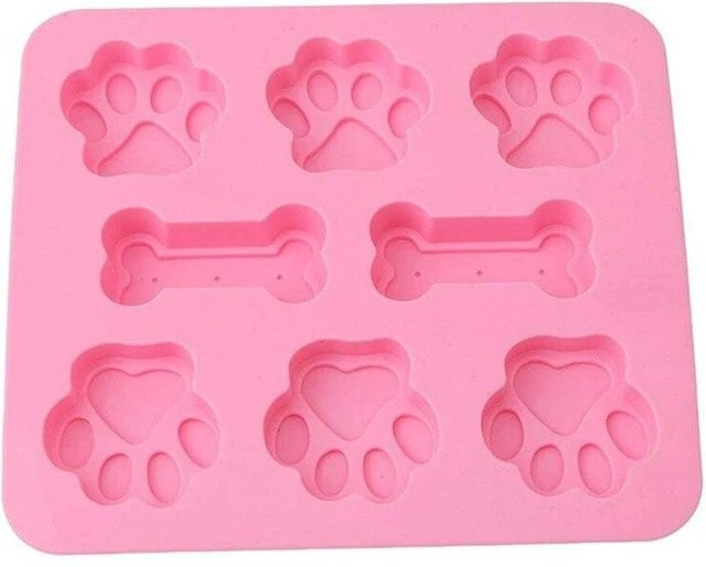 Silikon Backform in Katzenpfoten-Optik für Kuchen und Cookies, rosa - Bild 1