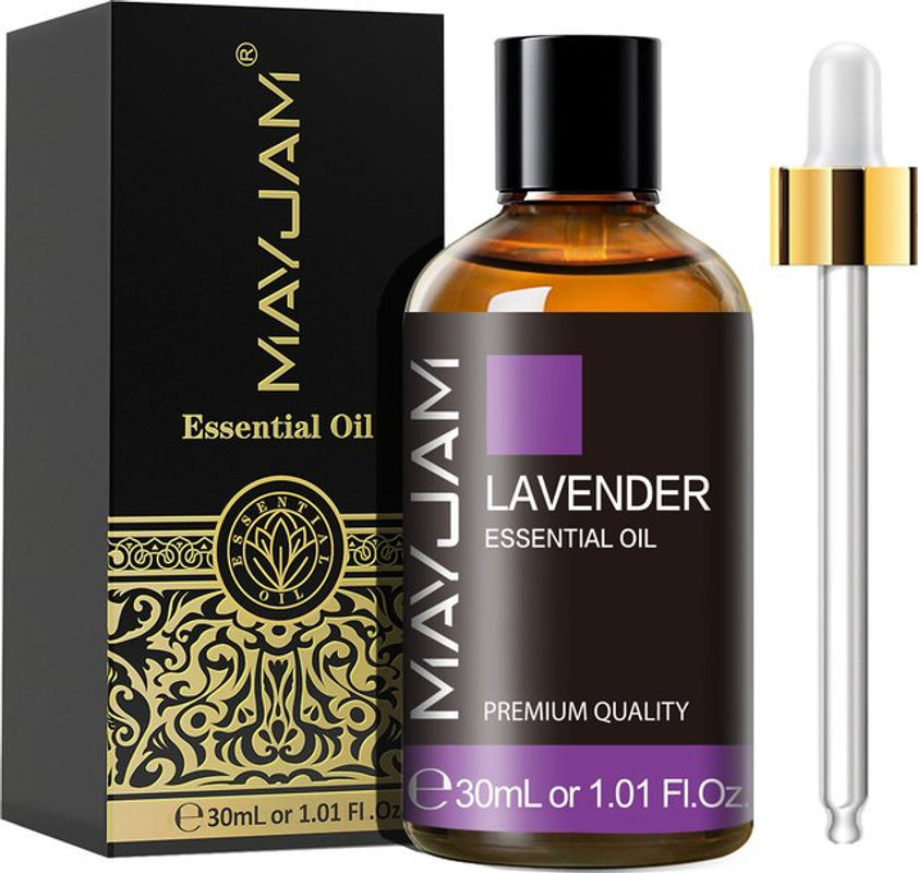 MAYJAM Ätherisches Öl Set für Diffusor, 30 ml, verschiedene Düfte wie Lavendel, Eukalyptus, Jasmin, Vanille, Sandelholz, Patchouli, Zitrone, Rose und Kamille, Glasflaschen in Orange und Braun - Bild 1