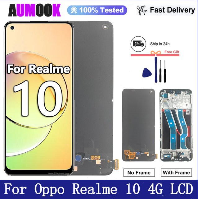 LCD-Display Ersatz für Oppo Realme 10 4G RMX3630 mit Touchscreen Digitizer Baugruppe in Schwarz - Bild 1