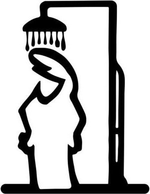 HOMEKA Metall Badezimmerschild mit Duschfigur in Schwarz als rustikale Wanddekoration - Bild 1