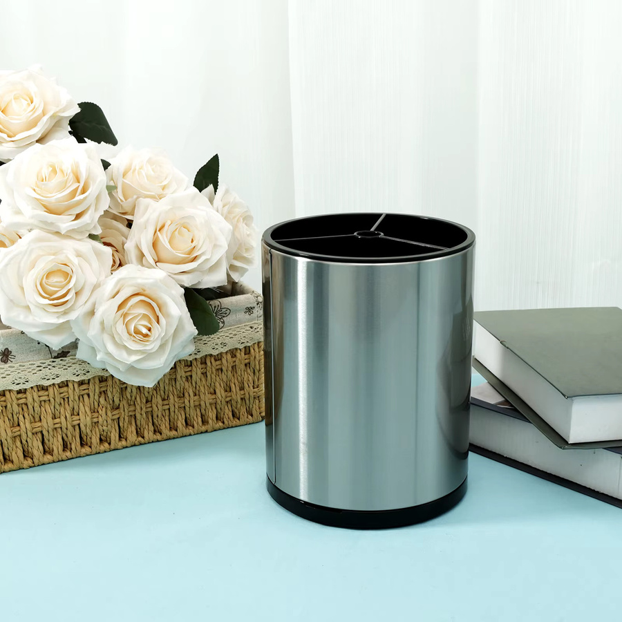 Willstar Rotierender Utensilienhalter aus Edelstahl in Silber mit Abtropffläche - Bild 1