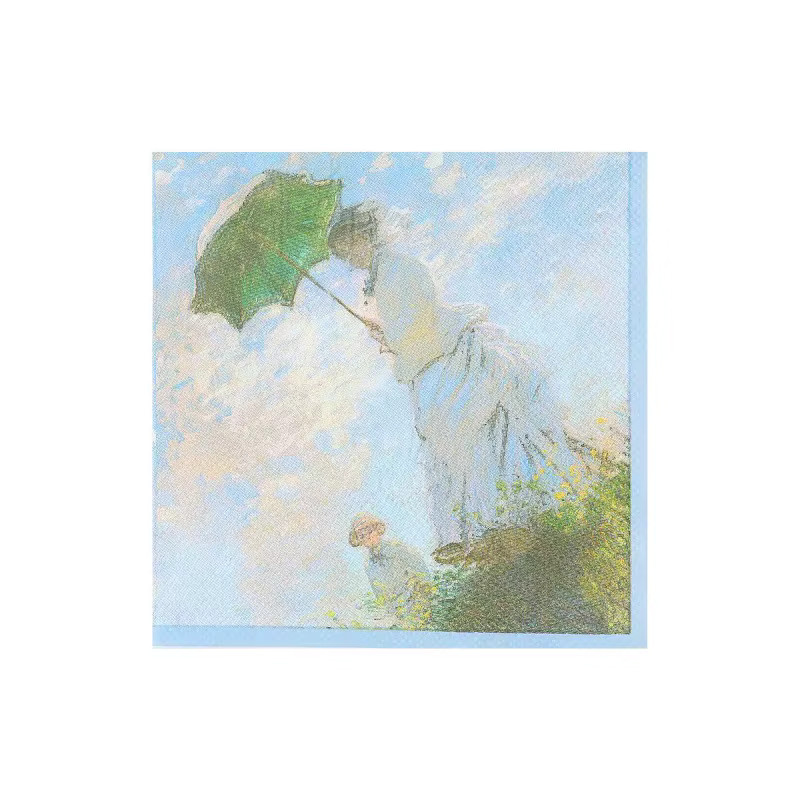 20 Stück GUANYAO Decoupage Papier im Ölgemälde-Stil mit weißem Kleid Mädchen Motiv, bunt, 25 x 25 cm - Bild 2
