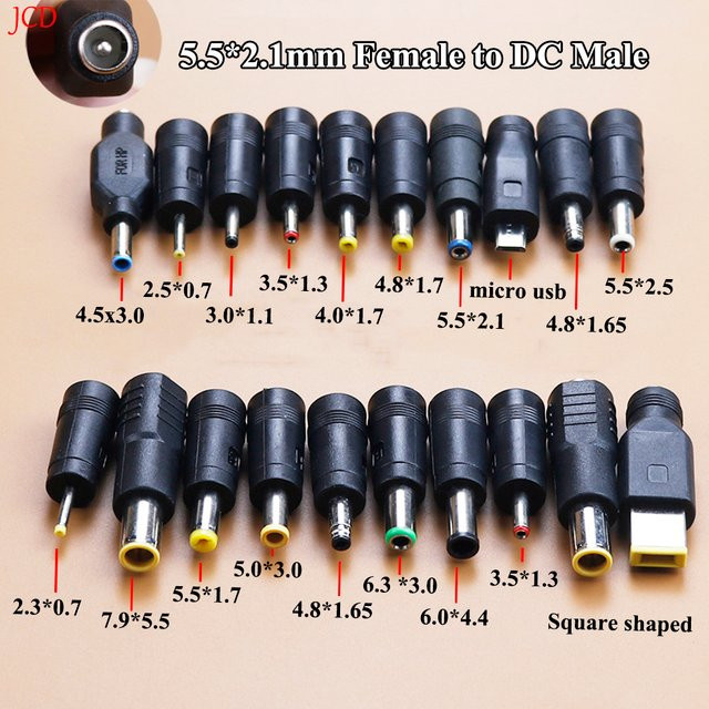 JCD DC Buchsenadapter auf DC Stecker Stromadapter, Schwarz - Bild 1
