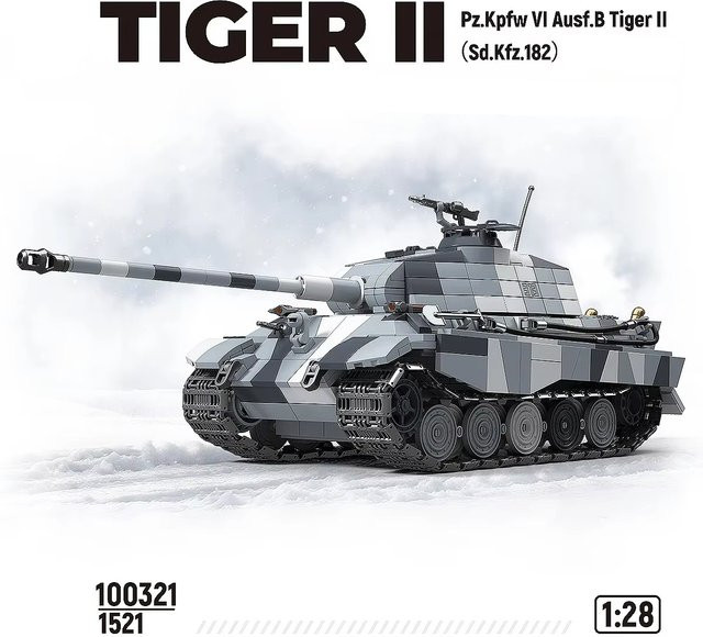 XMWL Schneebedeckter Tiger Schwerer Panzer Sd.Kfz.182, Bausteine, Kettenfahrzeug - Bild 1