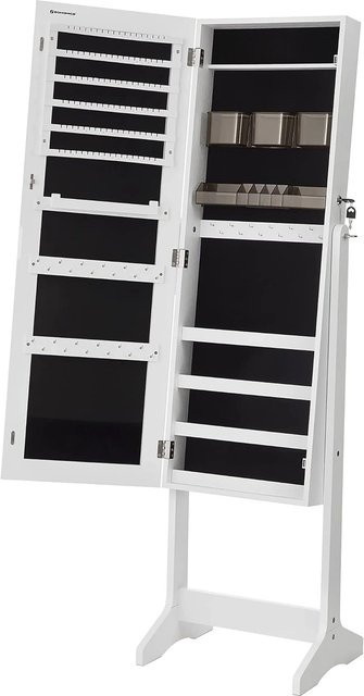 Songmics Schmuckschrank Berit mit Spiegel stehend in Weiß - Bild 1