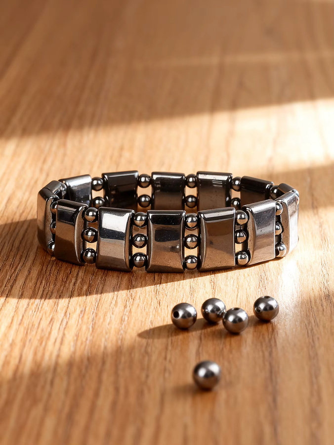 HOBBORN Hämatit-Armband, Naturstein, Unisex - Bild 3
