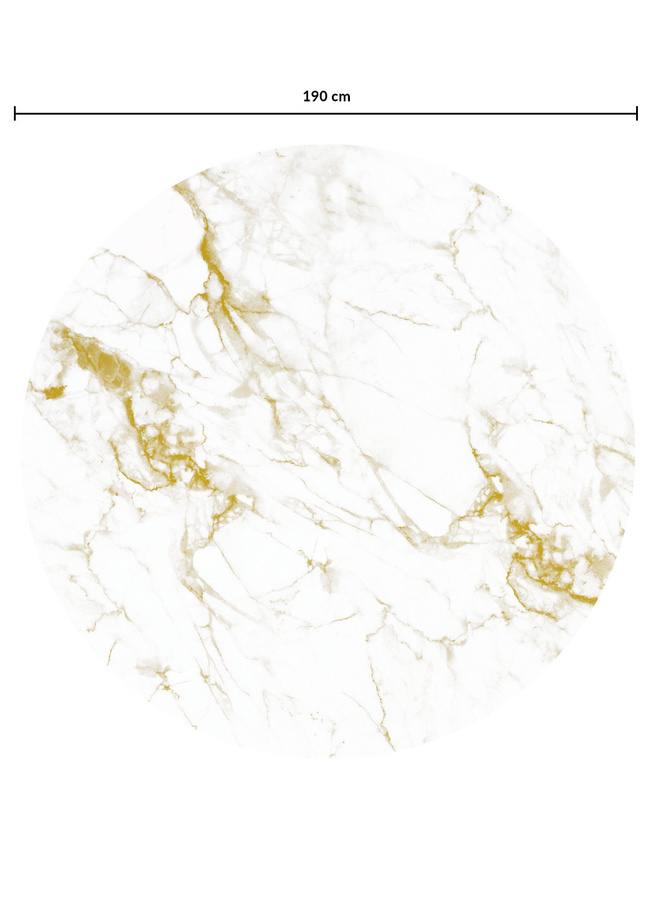 KEK Amsterdam Mural Marble 5 Circle Wandtattoo Abstrakt Multicolor in Weiß und Gold, Durchmesser: 190 cm - Bild 2