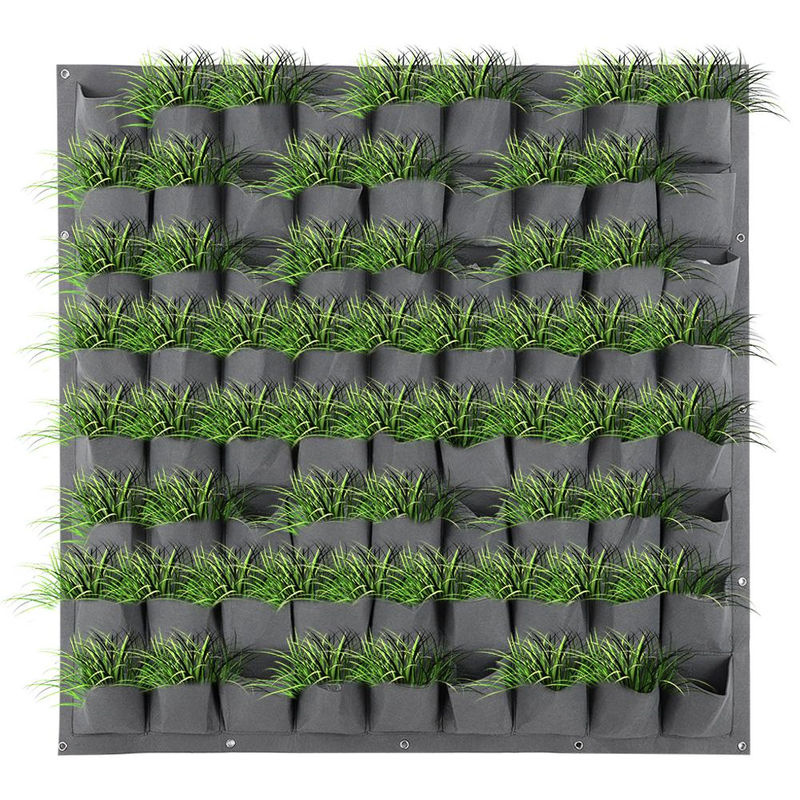 TOMTOP JMS Vertikale Wand-Pflanzanlage mit 72 Taschen aus Filz für Indoor und Outdoor, Grau - Bild 7