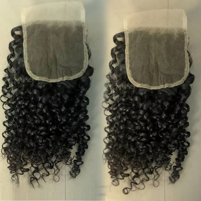 Melt Skin Pixie Curly Echthaar Lace Closure, 4x4 Schweizer Spitze, federnd gelockt - Bild 1