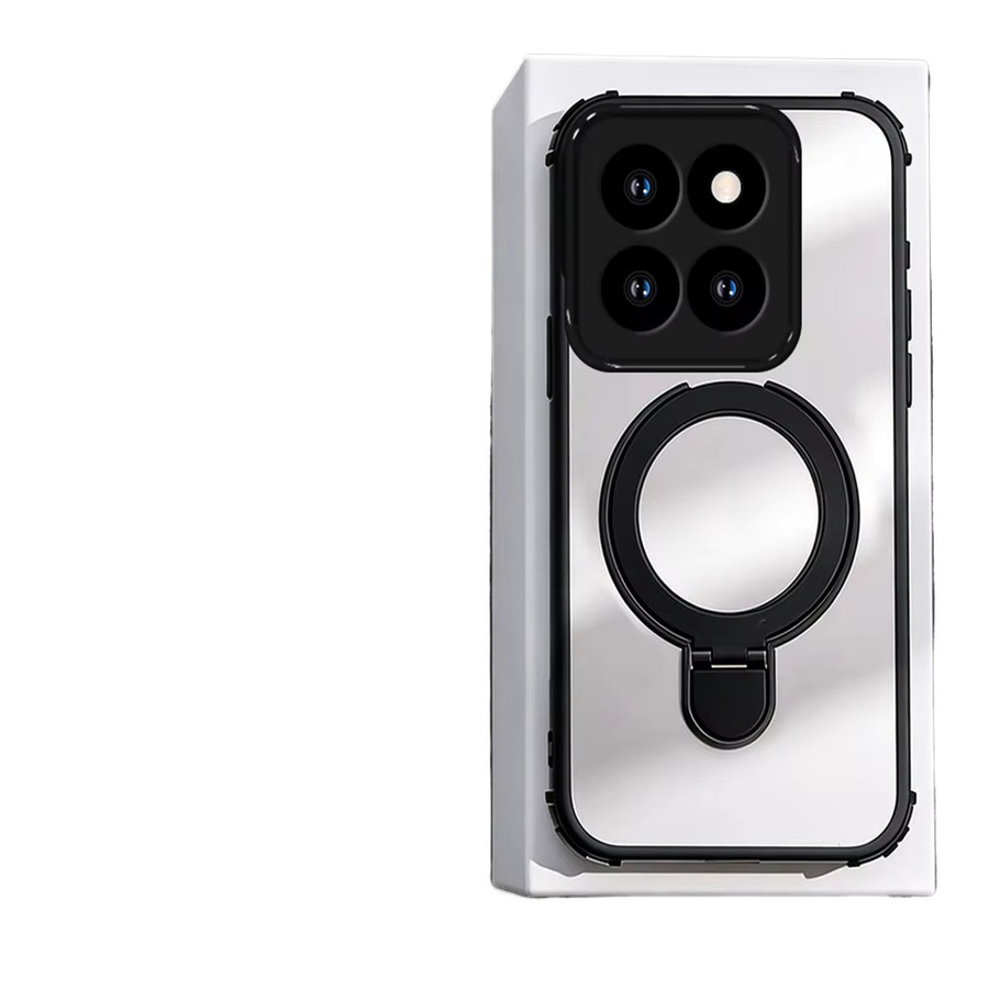 Transparente stoßfeste Silikonhülle mit magnetischer Halterung für Xiaomi Redmi und Note Serie, Farbe: Transparent/Silber - Bild 2