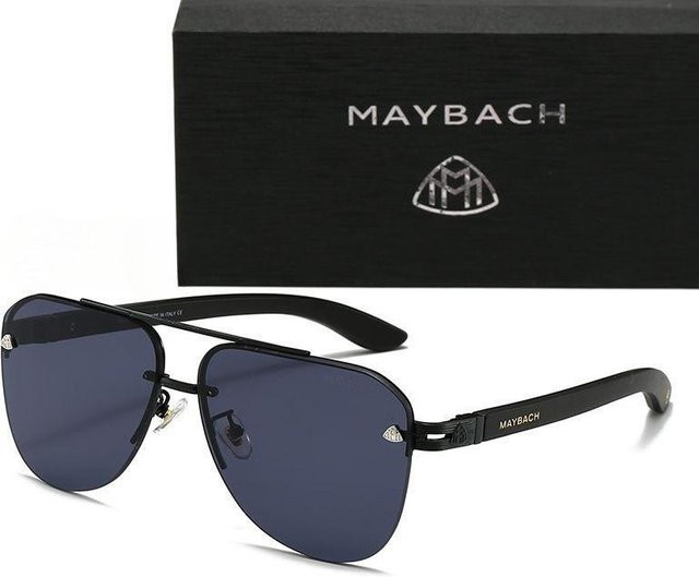 Maybach Sonnenbrille Aviator, Halbrand, Metall, schwarz, Unisex - Bild 1