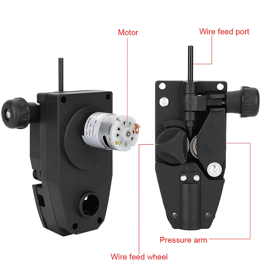 YOSOO MIG Schweißer Drahtvorschubmotor für 0,8/1,0mm Draht, DC 24V 10W, Schwarz - Bild 2