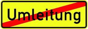 ADCO Verkehrszeichen Folie Ende der Umleitung RAL-Gütezeichen in Gelb, B: 105 cm, H: 35 cm - Bild 1