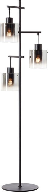 Brilliant Simonis Standleuchte 3-flammig in Schwarz mit Rauchglas aus Aluminium und Metall, E27, 3x A60 - Bild 1