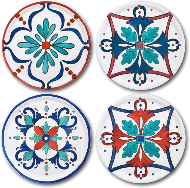 Mäser Pizzateller-Set Margot aus Porzellan, 4-teilig, Mehrfarbig, Durchmesser: 31 cm - Bild 1