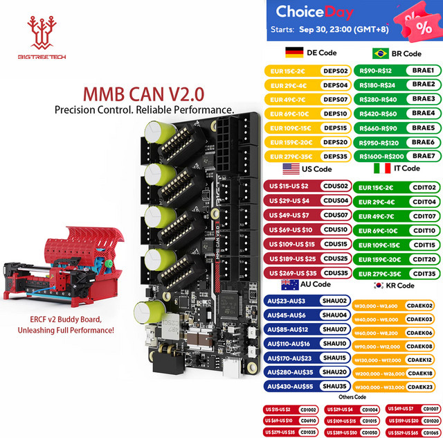 BIGTREETECH MMB CAN V2.0 Board mit STM32G0B1RET6 MCU für Klipper Precision Control und ERCF V2, Schwarz - Bild 1