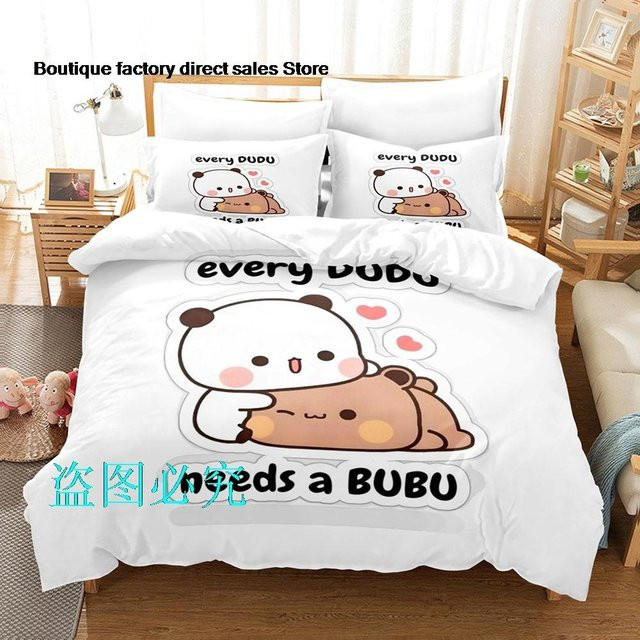 Bubu Dudu Bettwäscheset für das Kinderzimmer, 3-teiliges Anime Bettbezug- und Laken-Set, B/H: 135 x 200 cm - Bild 1