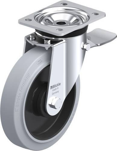 Blickle Lenkrolle 7161 LK-POEV 200KA-ST-SG mit Feststeller in Grau und Schwarz, Rad-Durchmesser: 20 cm, Tragfähigkeit: 500 kg - Bild 1