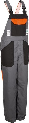 BULLSTAR Schnittschutzlatzhose EVO in Anthrazit und Grau mit verstellbaren Trägern nach EN 381-5 - Bild 1