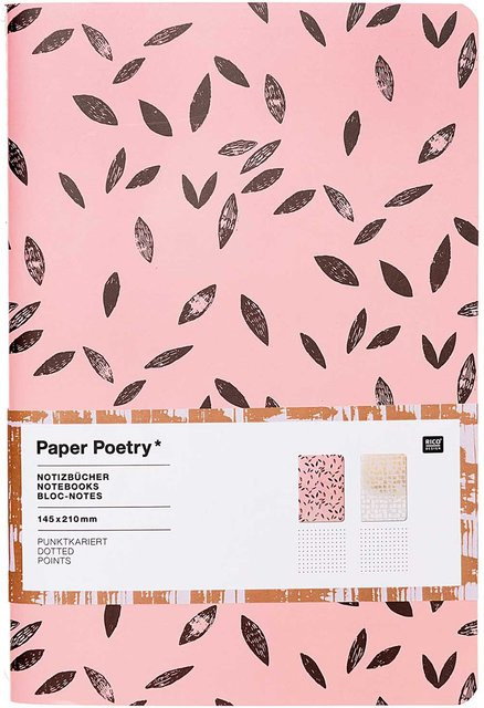Rico Design Paper Poetry Notizbuch A5 gepunktet in Koralle und Grau - Bild 1
