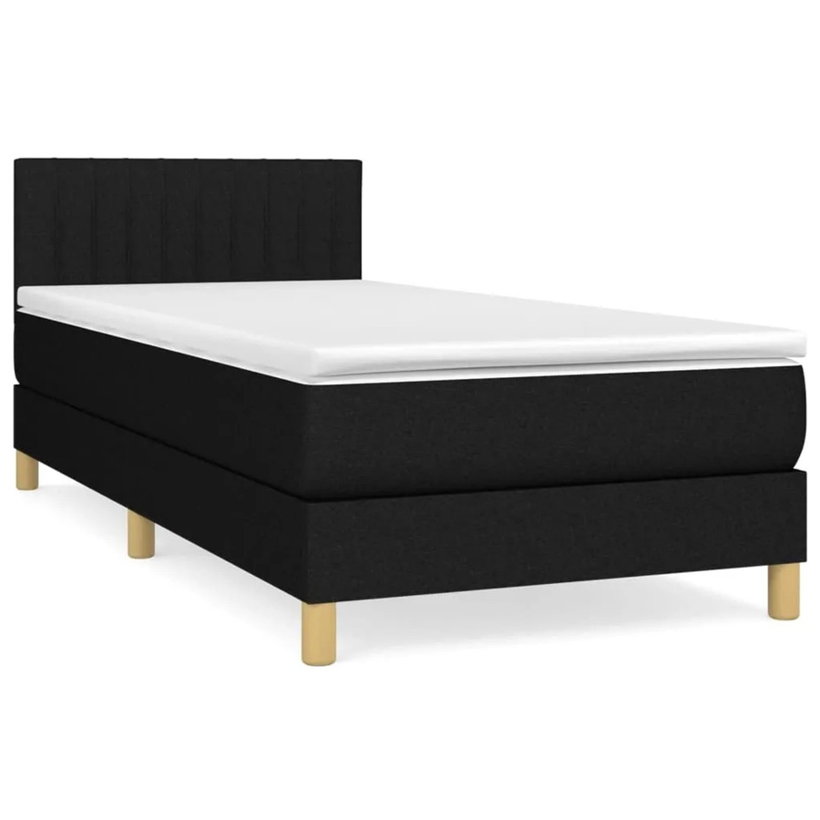 vidaXL Boxspringbett mit Matratze Schwarz Hybrid mit Taschenfederkern B/T: 100 x 200 cm - Bild 2