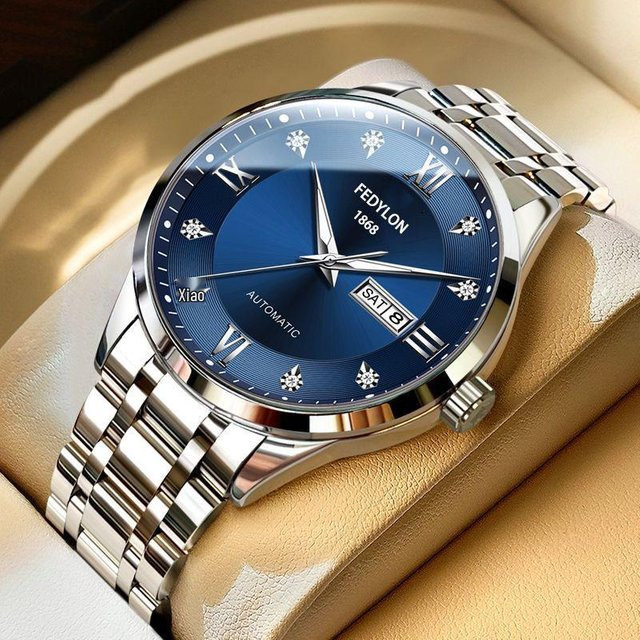 Fodirun Armbanduhr, Quarz, Edelstahl, Blau, Herren - Bild 1