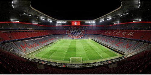 K&L Wall Art XXL Vliestapete FC Bayern München FCB Stadion, mehrfarbig, matt, B: 672 cm, H: 350 cm - Bild 1