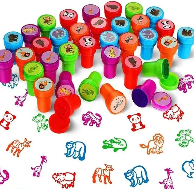 Meade Selbststempel Set für Kinder mit 10 sortierten Motiven in Multicolour zum Basteln und Dekorieren - Bild 1