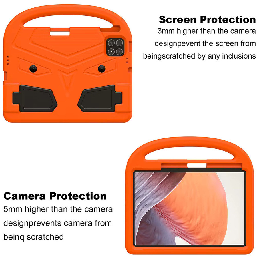 Kindersichere EVA Tablet Hülle mit integriertem Ständer und Spatzen-Design für Xiaomi Pad 5, Pad 5 Pro, Pad 7 und Pad 7 Pro in Orange - Bild 5