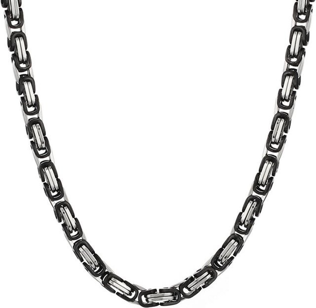 Halskette Edelstahl, Byzantinische Gliederkette, Schwarz, 90 cm, Herren - Bild 1