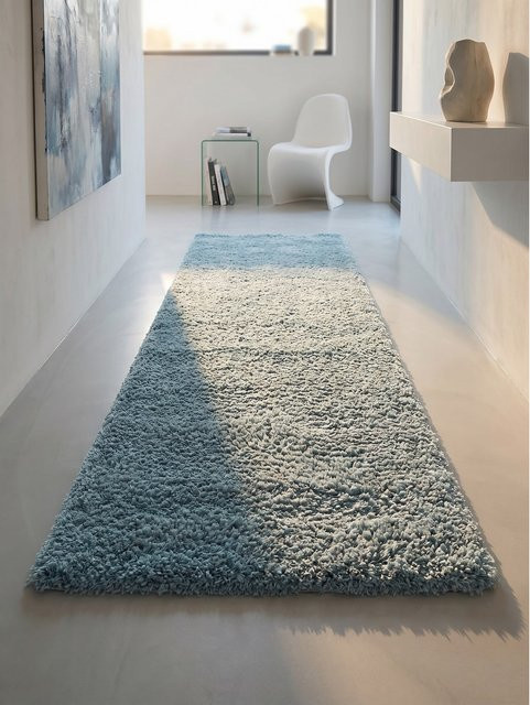 Hochflorteppich SALZACH von Kadima Design, einfarbig, Blau, B/T: 80 x 250 cm - Bild 1
