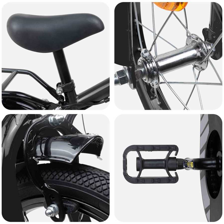 VD Home Furnishing Kinderfahrrad 16 Zoll Schwarz - Bild 3