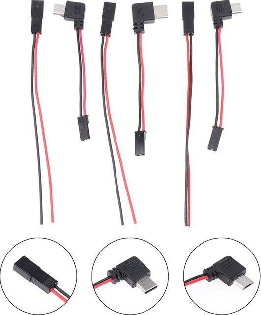 Motorrad-Schnittstellenkabel Set mit 90 Grad USB-Micro Typ C Stecker und JST-SYP Terminal-Anschluss in Schwarz - Bild 1