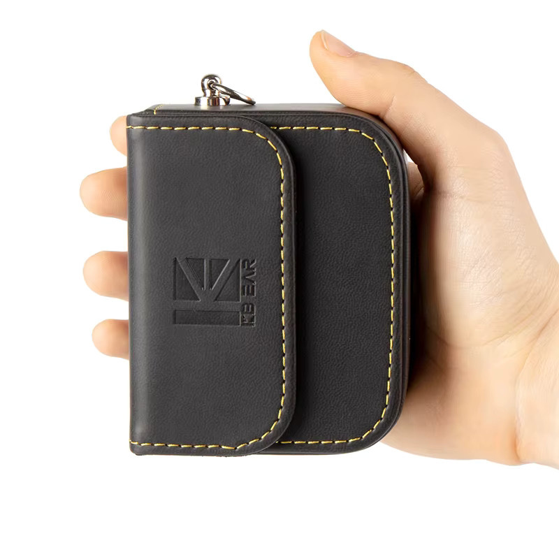 KBEAR BP02 Kopfhörer-Etui aus PU-Leder in Schwarz für tragbare Hifi-Sport-Ohrhörer - Bild 2
