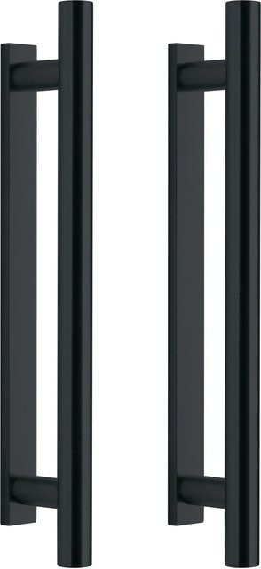 Loft+Mehr Griffstangenpaar Gerundet zum Kleben aus Edelstahl Schwarz Matt 40 cm - Bild 1