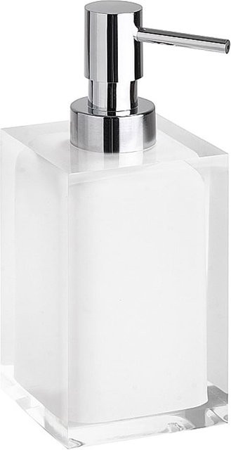 Brillantbad BISTA Seifenspender aus Polyresin in Weiß mit Pumpe, Volumen: 250 ml, B/T/H: 7,0 x 8,2 x 17,2 cm - Bild 1