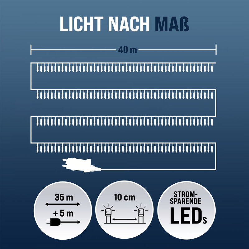Monzana LED Weihnachts-Lichterkette Mehrfarbig mit Fernbedienung, Timer und Dimmfunktion, 40 m - Bild 2