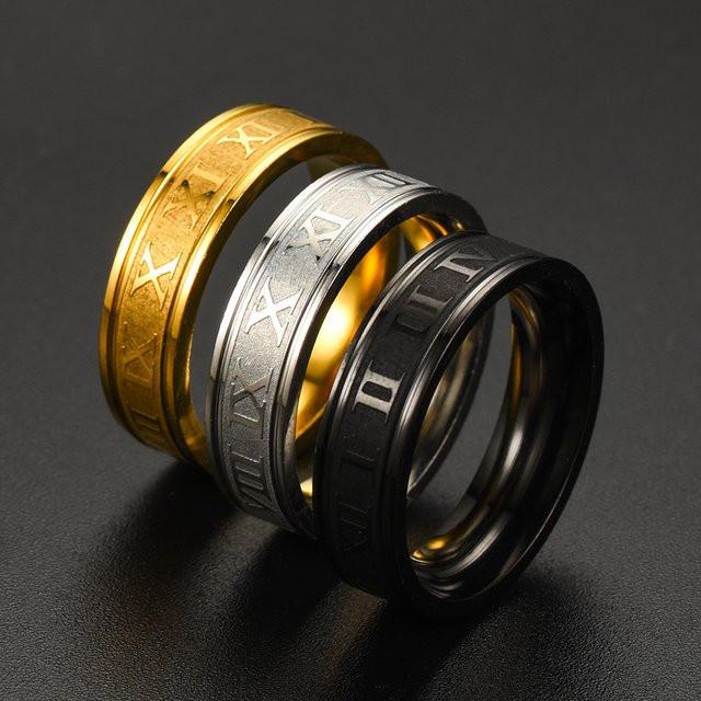 MODA SIMPLE Paarring Edelstahl, römische Ziffern, Unisex, 6 mm - Bild 1
